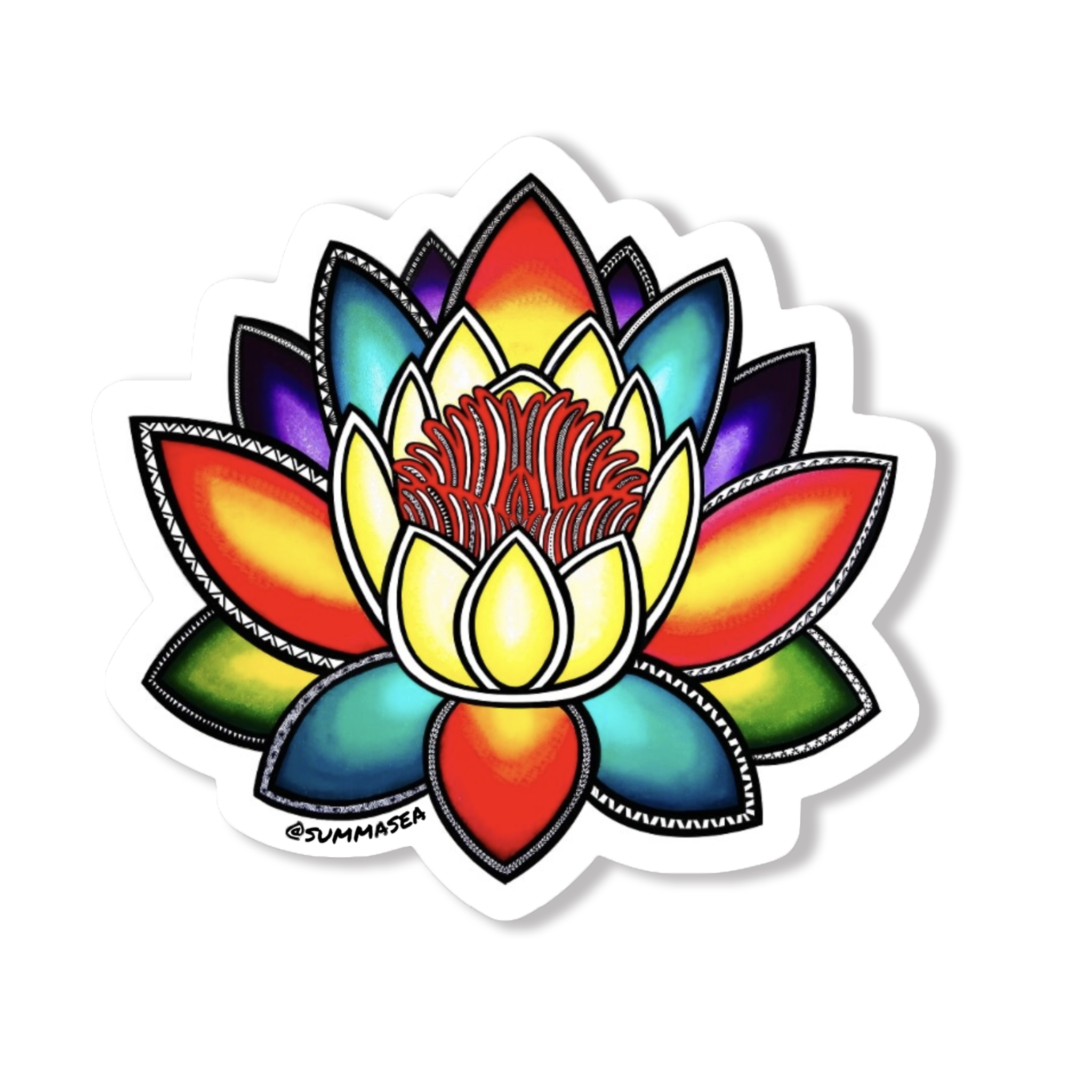 Lotus Flower Decal Sticker – Southern Decalz, Multiple Colors & Sizes, Ebn6145