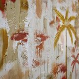 Tropical Palms Painting (Rustic Coral & Gold)